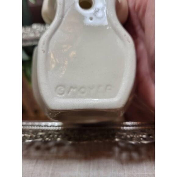 Vintage Cello Wall Pocket, Moyer Violin Planter, Purple Violets - Picture 6 of 6